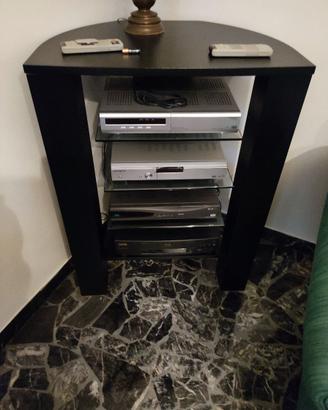 Porta TV - mobile con mensole in vetro