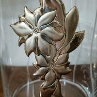 vaso in cristallo con decorazione in argento 