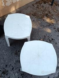 🪑 Tavolini da esterno in plastica bianca