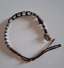 Bracciale unisex in argento e pietra dura