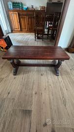Panca in legno massello tinto noce