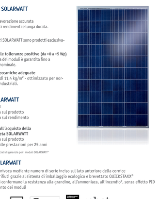 N.26 pannelli SOLARWATT 230 Wp
