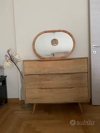 Cassettiera Maison Du Monde in legno grezzo