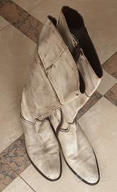 Stivali da cowboy bianchi-grigi in saldo