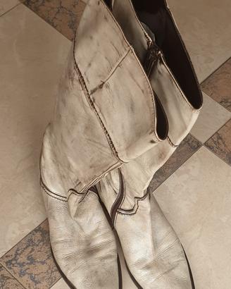 Stivali da cowboy bianchi-grigi in saldo