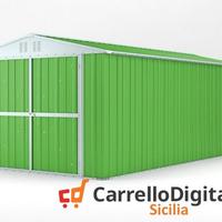 Box garage auto in Acciaio 327x611cm verde chiaro