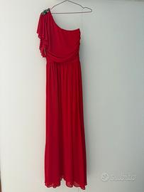 Vestito lungo monospalla rosso