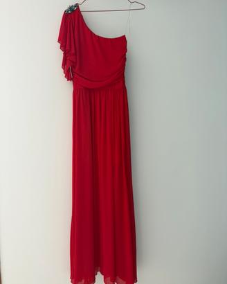 Vestito lungo monospalla rosso