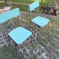 Sedie in formica vintage, anni 60, verde acqua