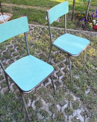 Sedie in formica vintage, anni 60, verde acqua