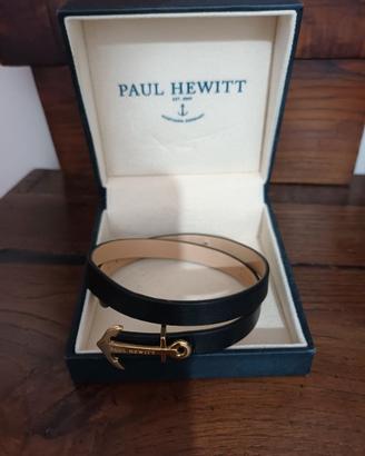 Bracciale in pelle nera Paul Hewitt