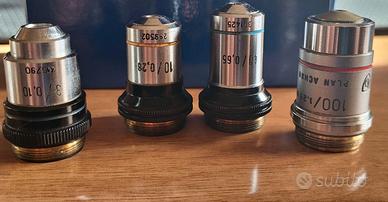 N°4 Obiettivi per microscopio ottico