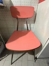 Coppia di sedie vintage anni '60/'70 rosa formica