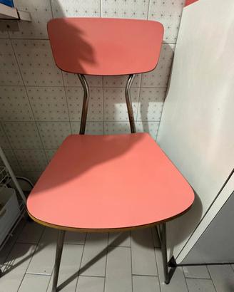 Coppia di sedie vintage anni '60/'70 rosa formica