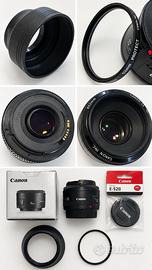 Canon EF 50mm f/1.8 II - + filtro Canon + paraluce