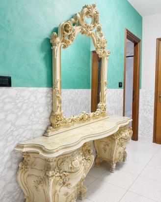 Consolle con specchiera in stile barocco veneziano