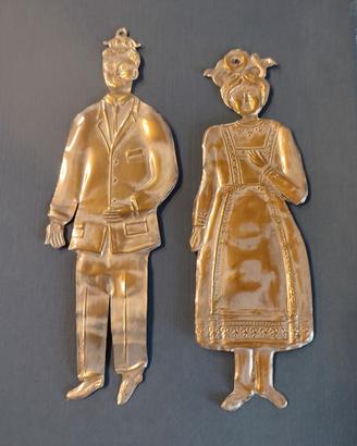 Coppia Ex voto matrimonio felice metallo argen