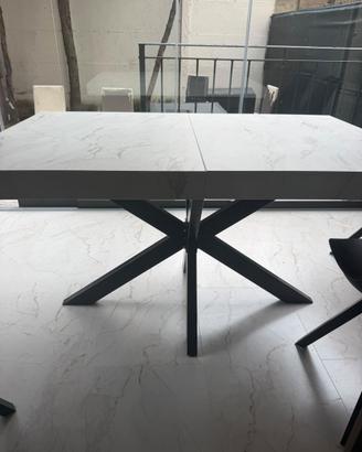 Tavolo Moderno Effetto Marmo ALLUNGABILE
