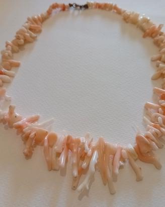 Collana vintage corallo rosa 