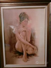 Dipinto "Nudo Modella"-Pastello a Olio su Tela