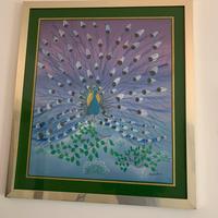 Quadro pavone naif