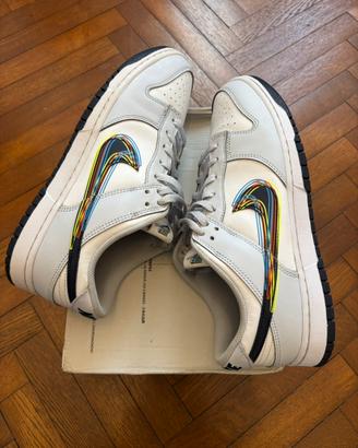 Scarpe Nike Dunk Low Uomo Pelle Grigio/Bianco 45
