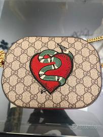 Borsa Gucci, GG Supreme Canvas Snake Heart Bag