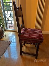 Sei sedie in noce per tavolo da pranzo