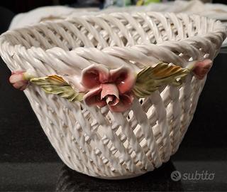 cestino in ceramica di Bassano 