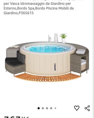 Bordo Spa Gecheer in Polyrattan e Legno - Nuovo