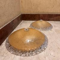 Plafoniere vintage in vetro lavorato  e oro