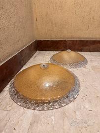 Plafoniere vintage in vetro lavorato  e oro