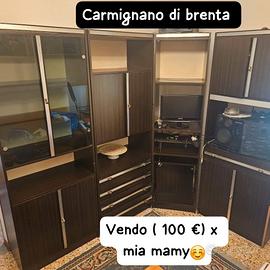 parete attrezzata nera componibile