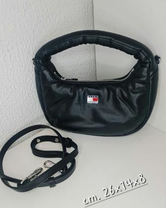borsetta spalla tommy hilfiger nera con tracolka