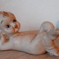 VECCHIA ANTICA STATUA STATUETTA BIMBO CERAMICA 