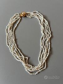 Collana Torchon perle vere fiume Originale Anni 50