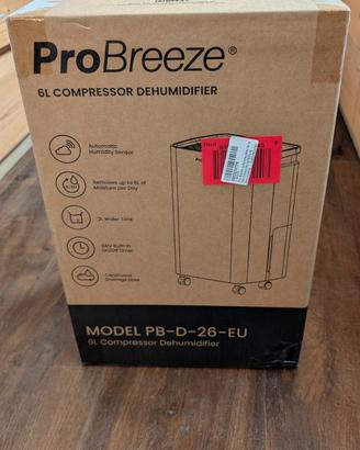 Deumidificatore ProBreeze PB-D-26-EU  6L-  NUOVO
