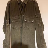 Camicia in velluto color verde scuro