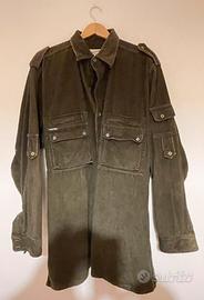 Camicia in velluto color verde scuro