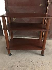Mobiletto carrello porta TV in legno marrone