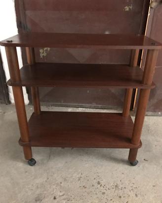 Mobiletto carrello porta TV in legno marrone
