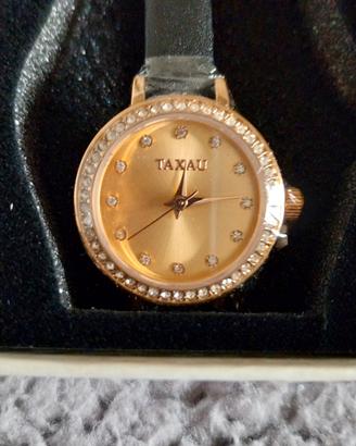 Orologio donna sottile oro rosa e nero 