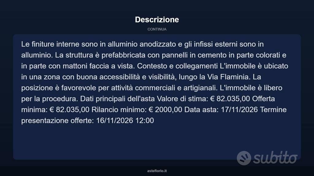 Immobile in asta di 161 m² a Gualdo Tadino - Altro
