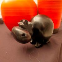 Ippopotamo in ebano scolpito a mano arte Africana