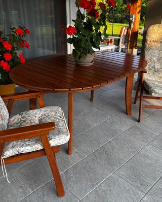 Tavolo  da giardino con sedie e cuscineria