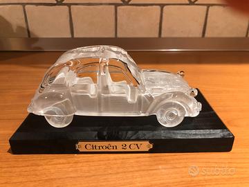 Modellino auto Citroen 2cv in cristallo - anni '80