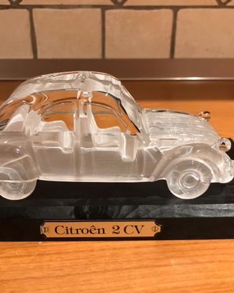 Modellino auto Citroen 2cv in cristallo - anni '80
