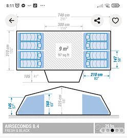 Tenda gonfiabile Quechua air seconds 8.4