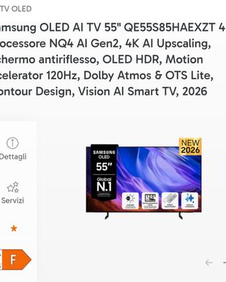 Televisione Samsung 55' OLED