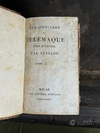 Libro Antico Les Aventures de Télémaque 1828